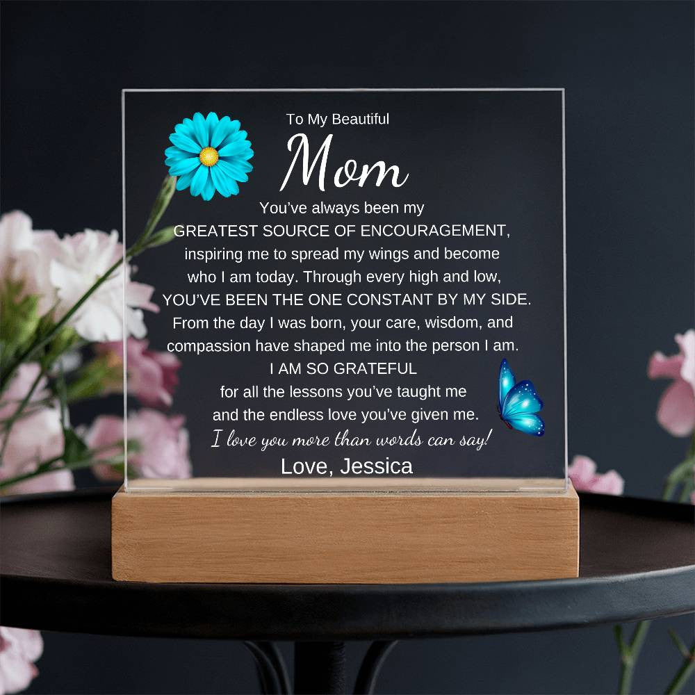 To My Beautiful Mom | Personalized Acrylic Plaque