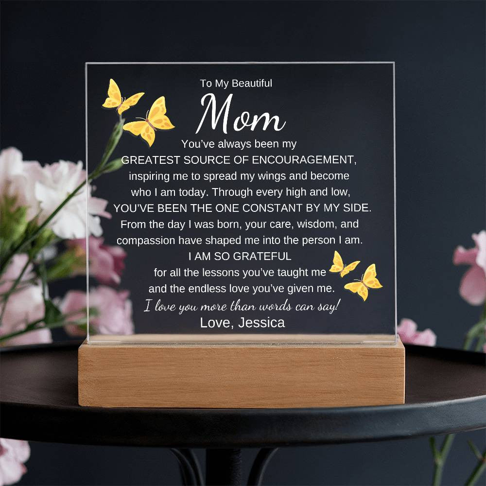 To My Beautiful Mom | Personalized Acrylic Plaque