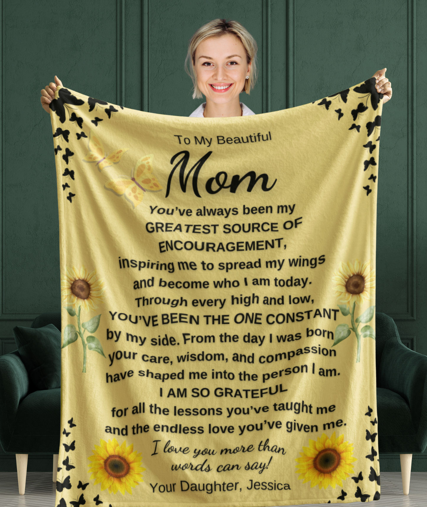 To My Beautiful Mom | Plush Fleece Blanket