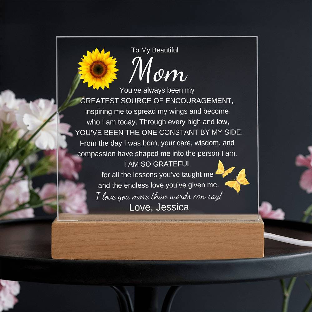 To My Beautiful Mom | Personalized Acrylic Plaque