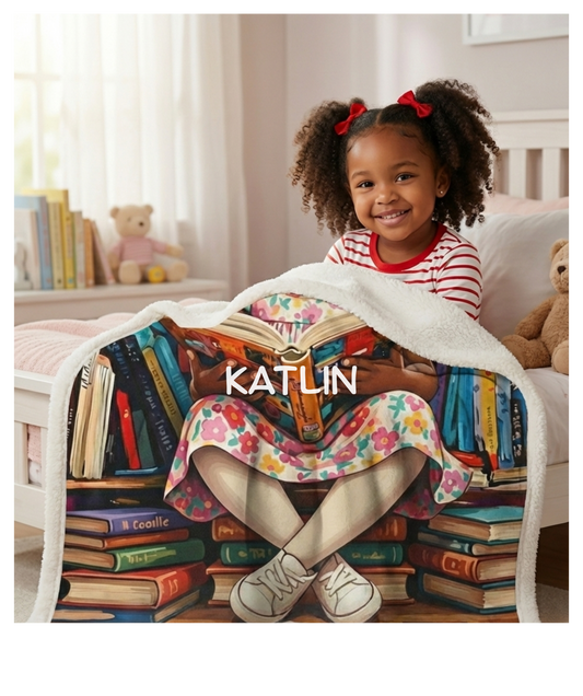 Little Scholars™ Personalized Book Lover Throw Blanket