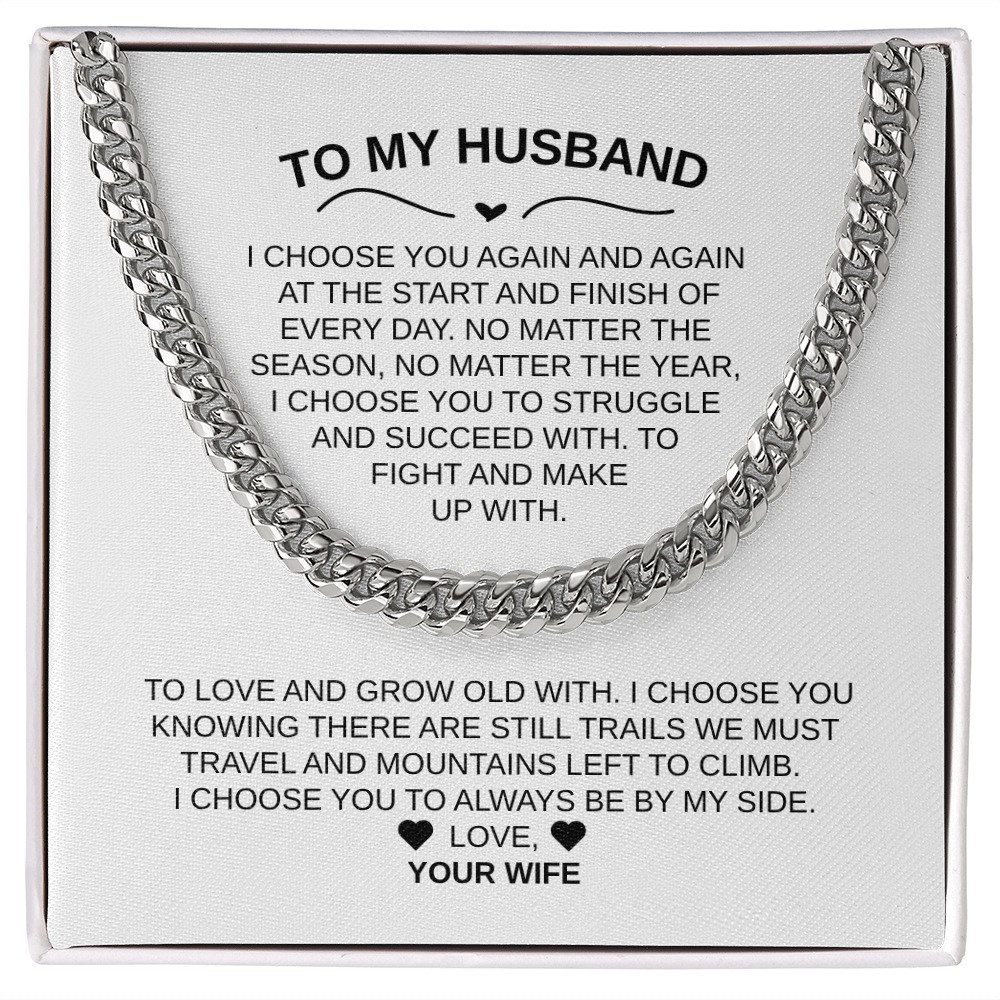 To My Husband |Cuban Chain – Luxury Gift with Heartfelt Message