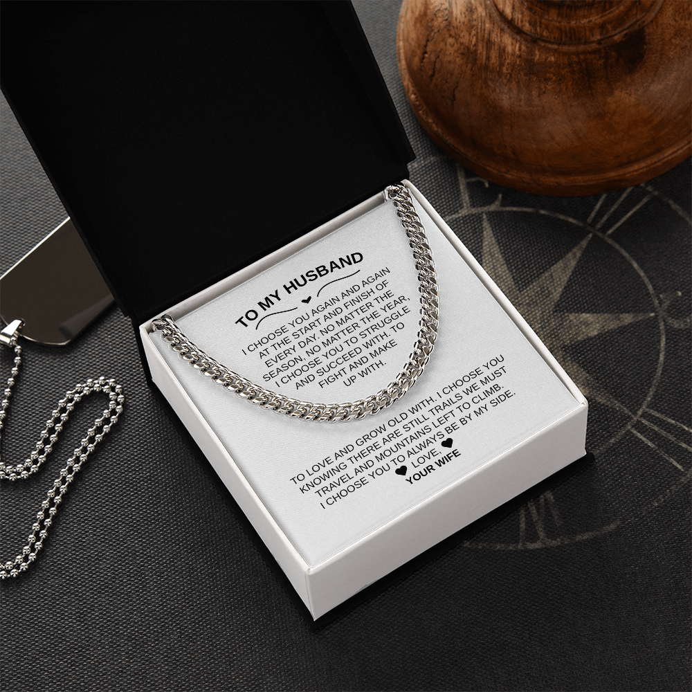 To My Husband |Cuban Chain – Luxury Gift with Heartfelt Message