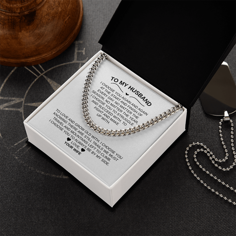 To My Husband |Cuban Chain – Luxury Gift with Heartfelt Message