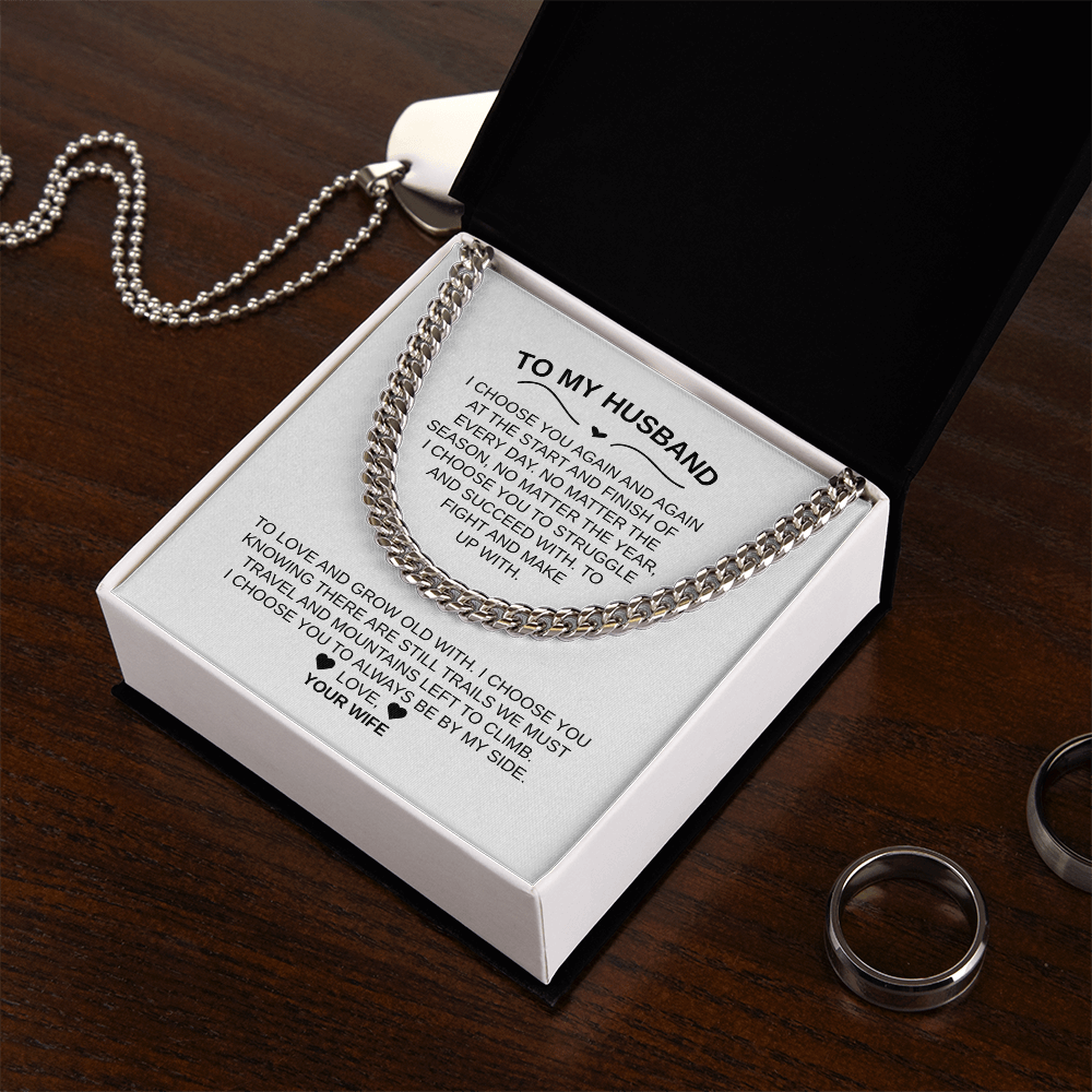 To My Husband |Cuban Chain – Luxury Gift with Heartfelt Message