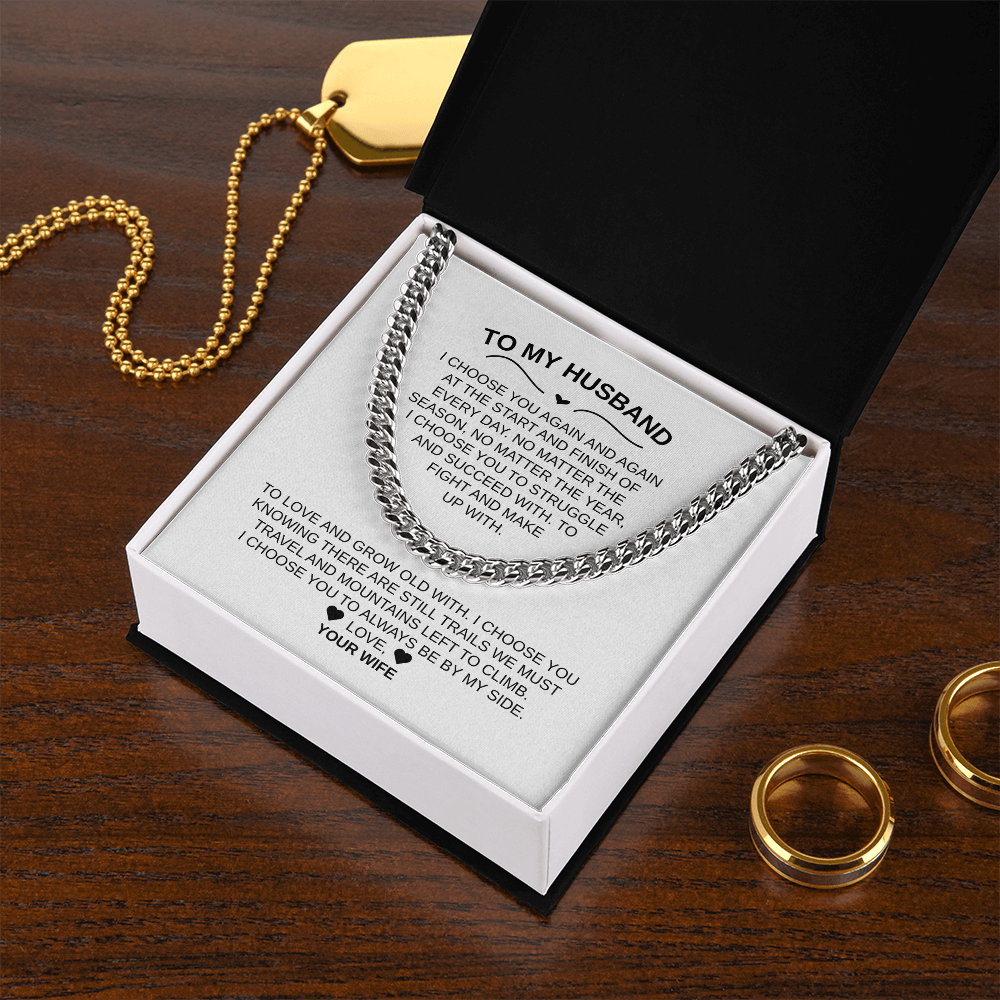To My Husband |Cuban Chain – Luxury Gift with Heartfelt Message
