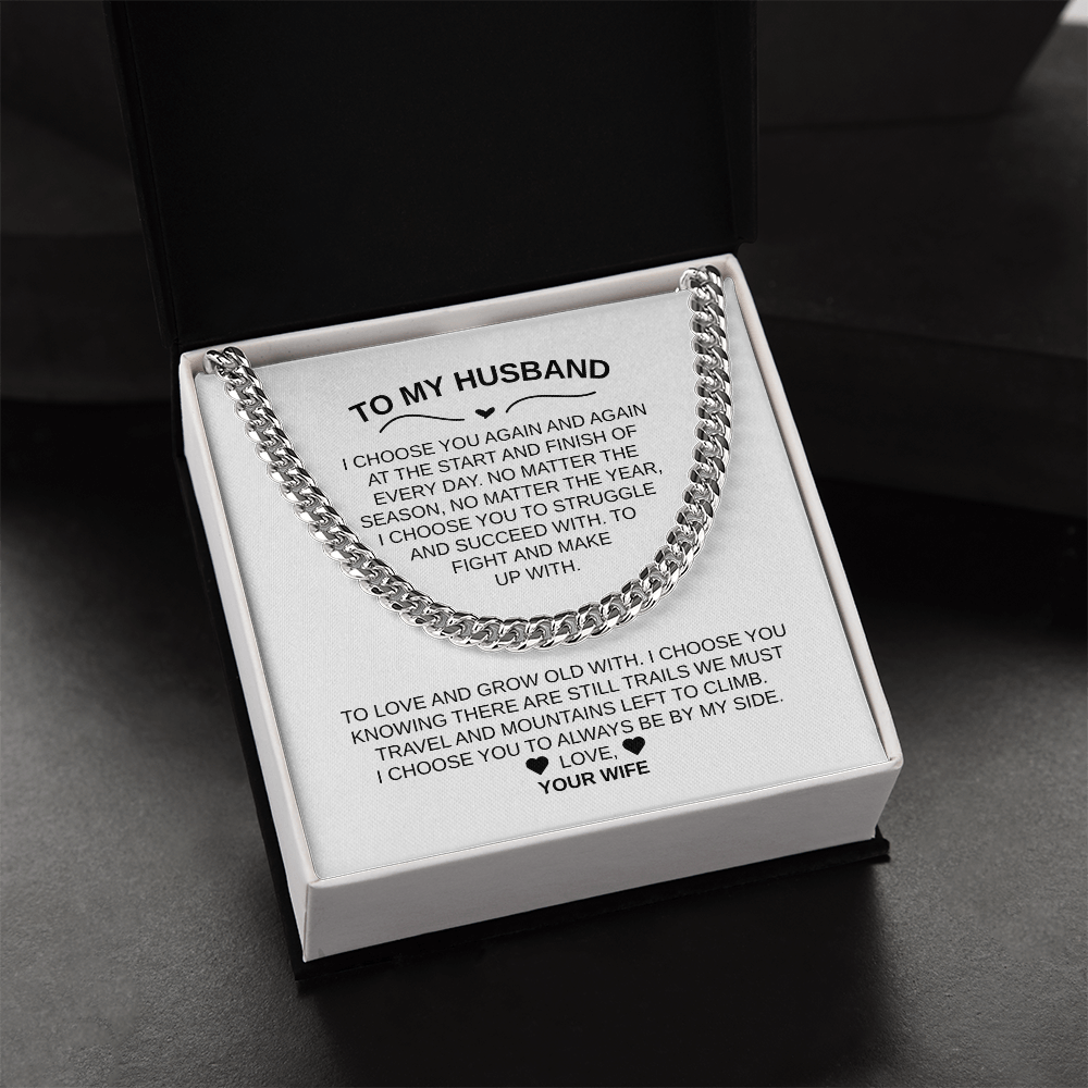 To My Husband |Cuban Chain – Luxury Gift with Heartfelt Message