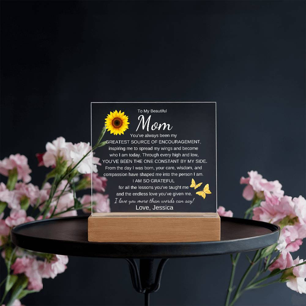 To My Beautiful Mom | Personalized Acrylic Plaque